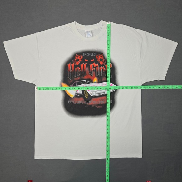 Jim Shue Hell Fire Drag Racing Corvette Funny Car Tee Americana Motorsports 2XL - Picture 5 of 9